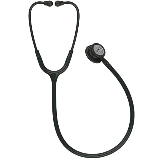 3M Littmann Classic III Monitoring Stethoscope, 5803, More Than 2X as Loud, Weighs Less, Stainless Steel Black-Finish Chestpiece, 27" Black Tube, Stem and Headset