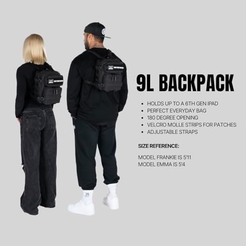 WOLFpak 9L Backpack Mini (Black Venom) Small Tactical Backpack – 9L EDC Daypack, Compact & Water-Resistant Bag for Gym, Hiking, Commuting
