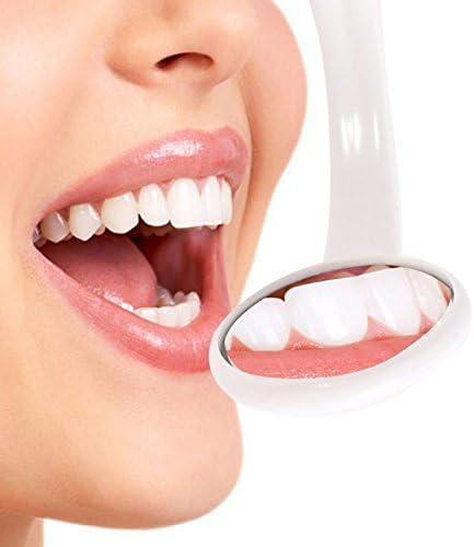 2 Pcs Dental Mirror with Light Tool LED Lighted Teeth Inspection Mirror Anti Fog Curve Angle Dentist Oral Care Tool