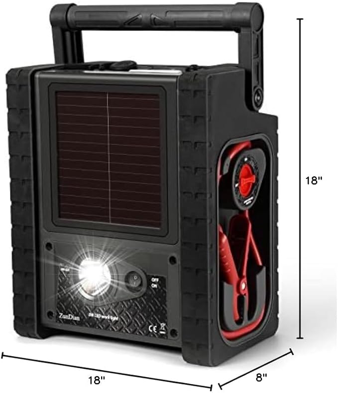 2000A Peak Car Battery Jump Starter with Air Compressor Tire Inflator, All in One Heavy Duty 12V Battery Jumper Box Car Start Booster Up to 10L Gas/8L Diesel Engines with 400W AC Inverter, LED Light