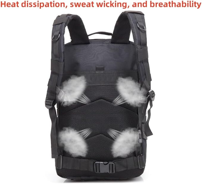 45L Military Tactical Backpack for Men & Women Bug Out Bag Assault pack Molle Daypack Hiking Trekking Rucksack(45L black)
