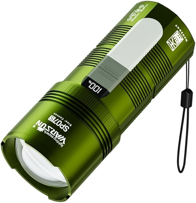 WARSUN SP07S Rechargeable LED Flashlight High Lumens – 2800 Lumens Zoomable Spotlight, Warm Side Light, 7 Modes Including Cool White, Warm, Red, 6000mAh Battery, Power Display, for Camping