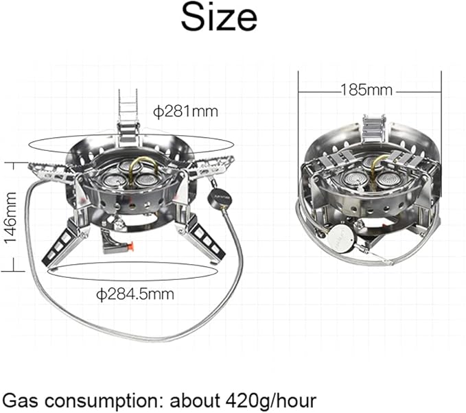 Bulin AirOka B17 6800W Super Windproof Outdoor Camping Stoves Portable Camping Stove Burner Strong Firepower with Piezo Ignition Folding Lightweight Backpacking Stove for Outdoor Hiking Cooking BBQ