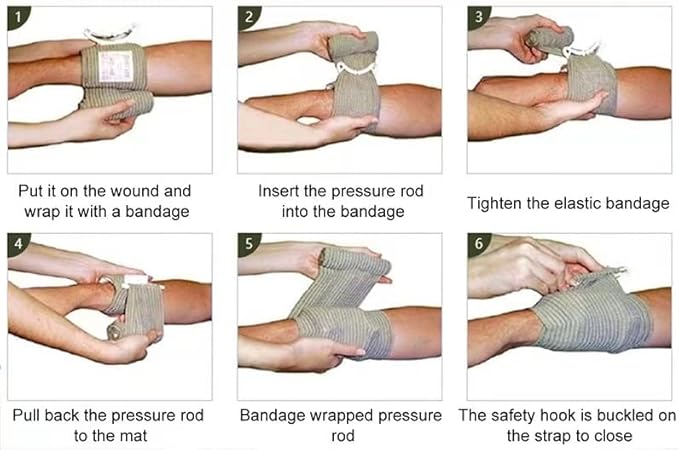 6 Inch Israeli Bandage, Portable Vacuum Sealed, Compression Pressure Dressing Trauma Wound Seal Bandages for Outdoor Battle Combat Tactical Travel Hiking Cycling (10 pcs)