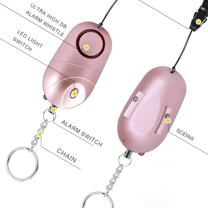 6Pack Personal Alarm Siren Emergency Self Defense Security with LED Lights Safety Alarm for Women Kids and Elders(Multicolored)