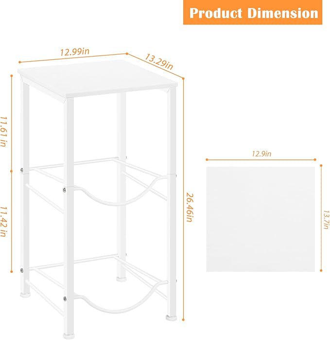 White Water Bottle Holder 5 Gallon Water Jug Holder Stand with Shelf, 5 Gal Water Cooler Jug Rack Water Bottle Storage Organizer for Living Room, Kitchen, Office, Garage