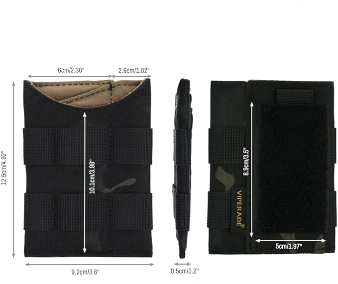 VIPERADE VE9 EDC Pocket Organizer Tool Pouch, Multitool Sheath with Patch Area for DIY, EDC Pocket Pouch with 3 Slip Pockets for Men Outdoor Activity Daily Carry
