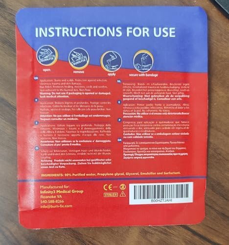 BurnFix Hydrogel Burn Dressings 2-Pack β 4Γ4β³ Sterile Gel-Infused Foam Patches for 1st & 2nd Degree Burns, Sunburns & Scalds | Instant Cooling Relief & Fast-Healing Non-Stick First Aid Essential (2)