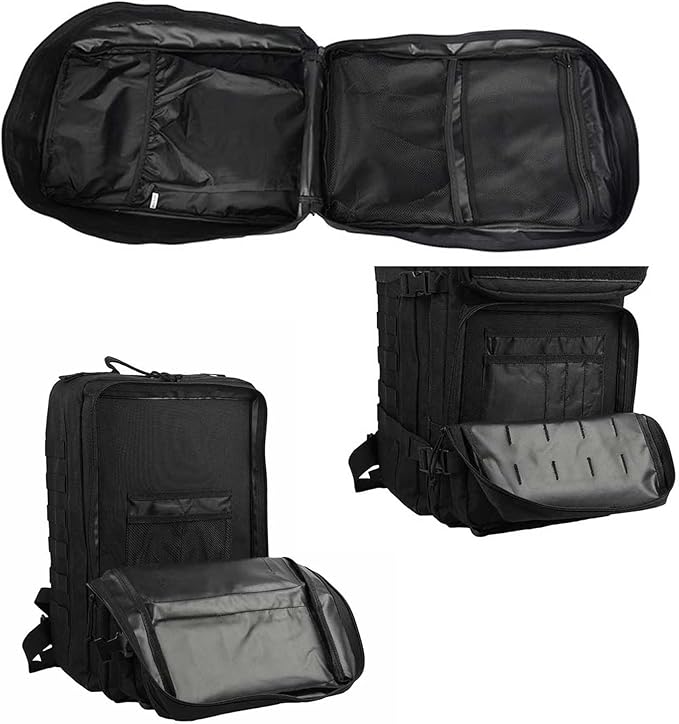 45L Military Tactical Backpack for Men & Women Bug Out Bag Assault pack Molle Daypack Hiking Trekking Rucksack(45L black)