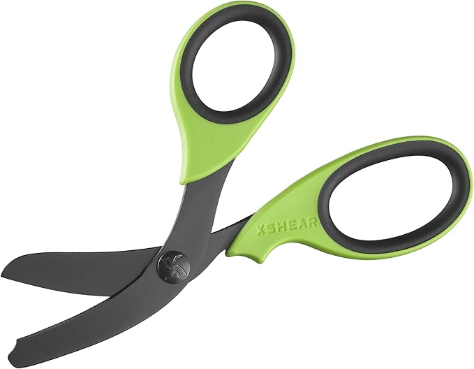 7.5” Extreme Duty Trauma Shears. Tough and Durable Medical Scissors for the Paramedic, EMT, Nurse or any Emergency Healthcare Provider - Green/Gray