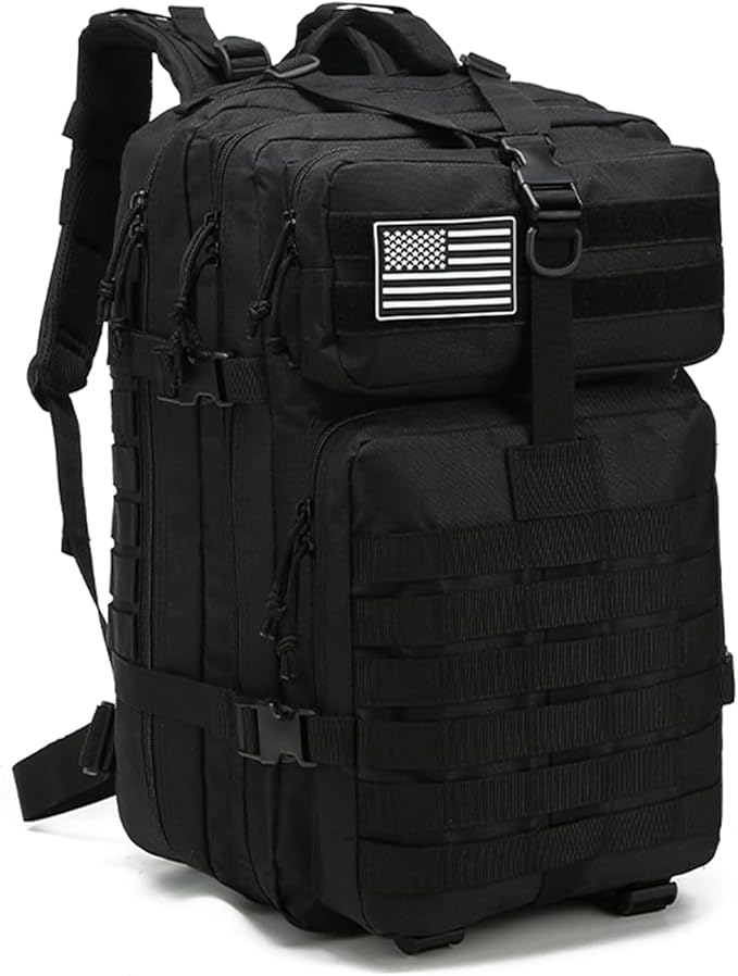 45L Military Tactical Backpack for Men & Women Bug Out Bag Assault pack Molle Daypack Hiking Trekking Rucksack(45L black)