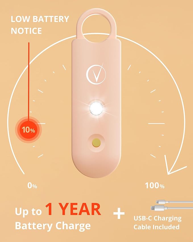 Vantamo Personal Alarm for Self Defense with Low Battery Notice, Strobe Light & Extra Loud 130 dB Double Speakers Safety Keychain Set for Women, Rechargeable Panic Button for Womens Self Defense