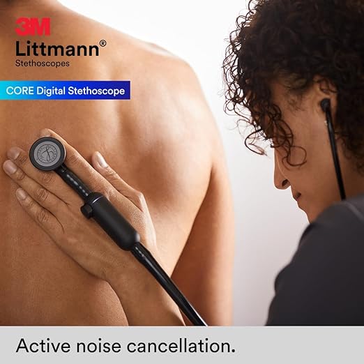 3M Littmann CORE Digital Stethoscope, Our Most Advanced Stethoscope Yet, Up To 40x Amplification, Active Noise Cancellation, In-App Sound Wave Visualization, Mirror-Finish Chestpiece, 8890