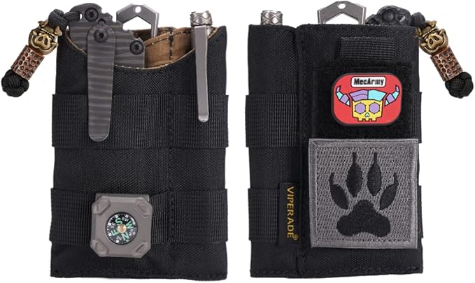 VIPERADE VE9 EDC Pocket Organizer Tool Pouch, Multitool Sheath with Patch Area for DIY, EDC Pocket Pouch with 3 Slip Pockets for Men Outdoor Activity Daily Carry