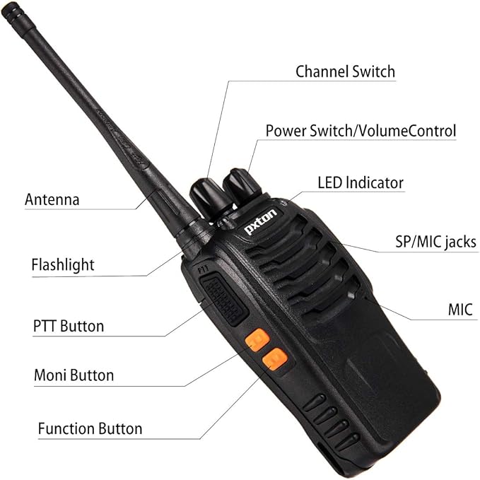 Two Way Radios Long Range Walkie Talkies for Adults with Headphones,16 Channel Handheld 2 Way Radio Rechargeable with Flashlight Li-ion Battery and Charger(6 Pack)