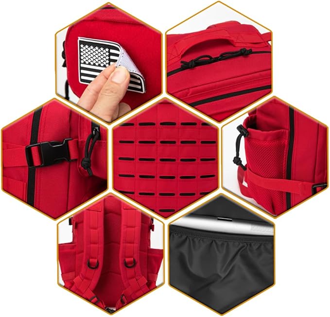 QT&QY 25L/45L Military Tactical Backpack For Men Molle Daypack 3 Day Bug Out Bag Hiking Rucksack With Bottle Holder