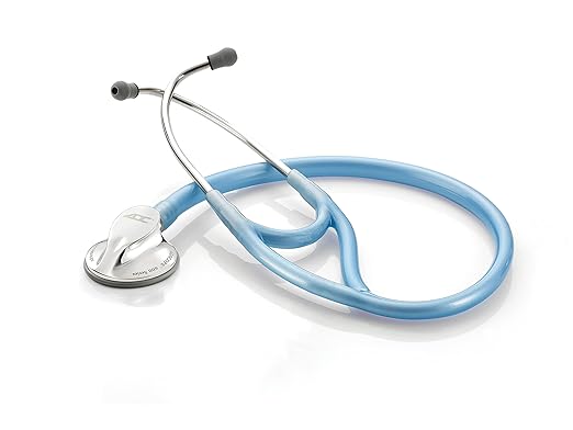 ADC Adscope 600 Platinum Series Cardiology Stethoscope with Tunable AFD Technology, 27 inch Length, Metallic Ceil Blue