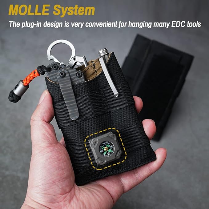 VIPERADE VE9 EDC Pocket Organizer Tool Pouch, Multitool Sheath with Patch Area for DIY, EDC Pocket Pouch with 3 Slip Pockets for Men Outdoor Activity Daily Carry