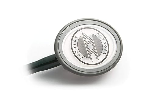 ADC Adscope 600 Platinum Series Cardiology Stethoscope with Tunable AFD Technology, 27 inch Length, Metallic Gray