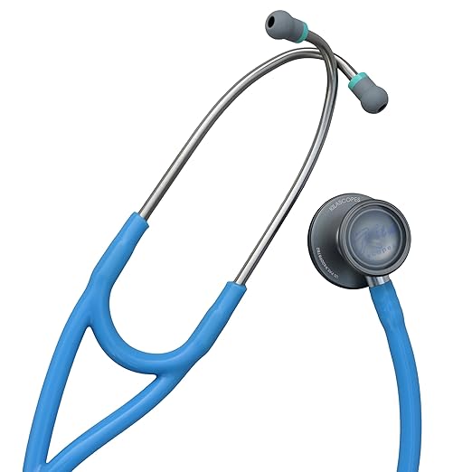 Virtuoso Dual Head Cardiology Stethoscope, Professional Quality, Classic Tube, KS-750 Sky