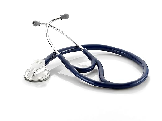 ADC Adscope 600 Platinum Series Cardiology Stethoscope with Tunable AFD Technology, 27 inch Length, Navy