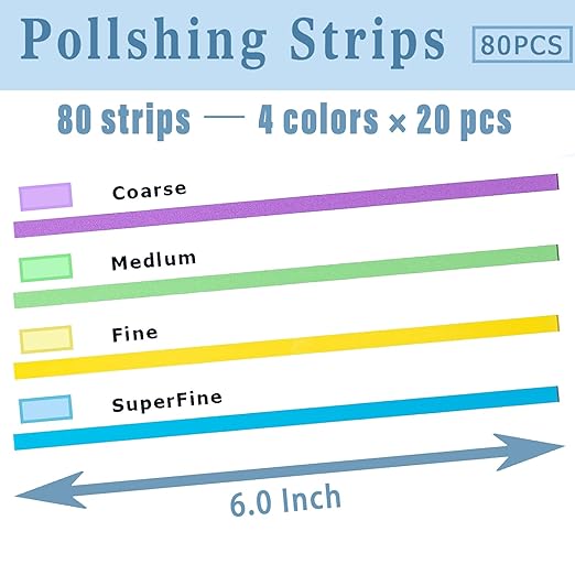 80PCS Dental Polishing Strips, Teeth Sanding and Grinding Tool Kit, 80 Pieces