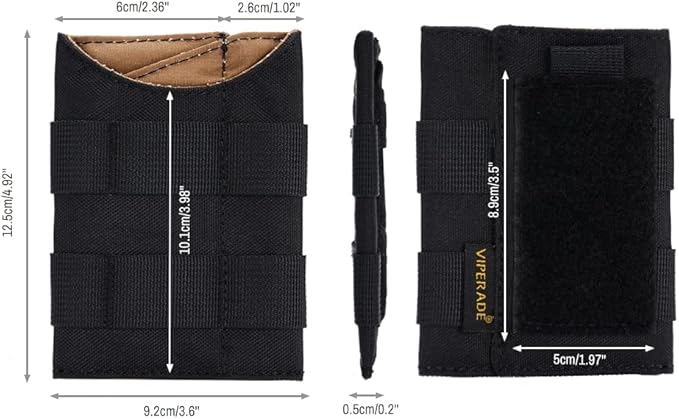 VIPERADE VE9 EDC Pocket Organizer Tool Pouch, Multitool Sheath with Patch Area for DIY, EDC Pocket Pouch with 3 Slip Pockets for Men Outdoor Activity Daily Carry