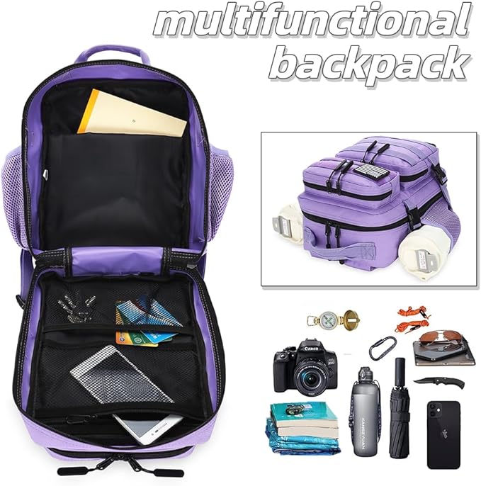 9L Mini Tactical Backpack for Men and Women, Tactical Backpack Small for Hiking, Small Tactical Bag(Light Purple)