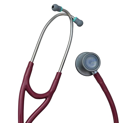 Virtuoso Dual Head Cardiology Stethoscope, Professional Quality, Classic Tube, KS-750 Burgundy