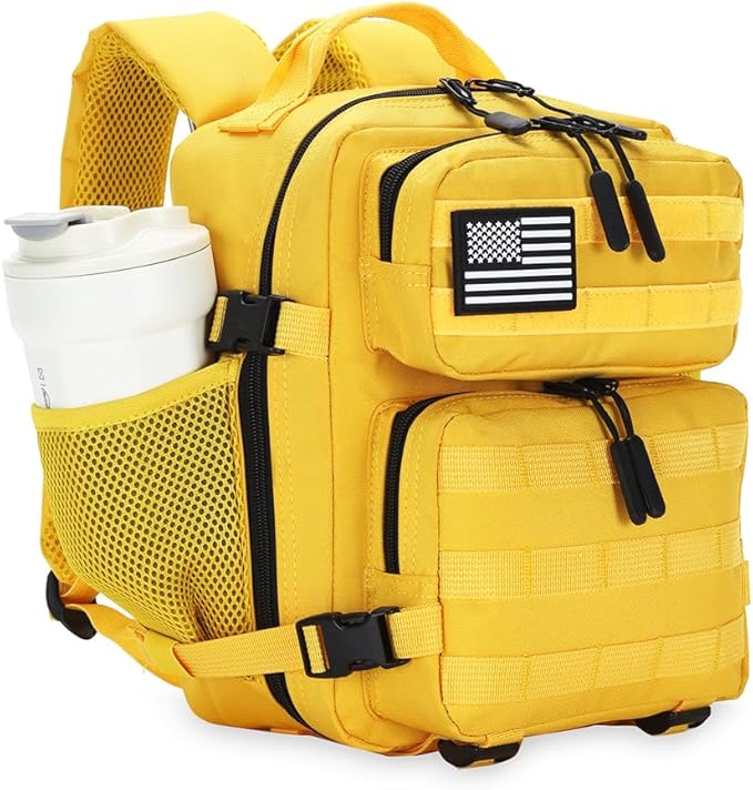 9L Mini Tactical Backpack for Men and Women, Tactical Backpack Small for Hiking, Small Tactical Bag(Yellow)