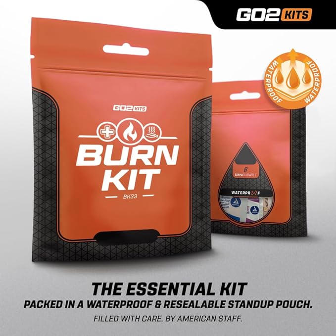 Advanced Burn Kit, Comprehensive Burn First Aid Kit with Dressings, Burn Cream & Gauze, Portable First Aid Kit for Home, Office, Car & Travel, 100-Pack (BK33)