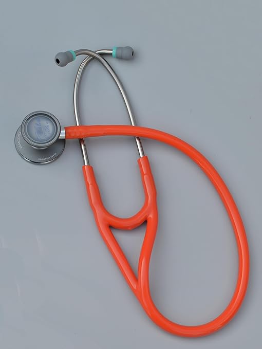 Virtuoso Dual Head Cardiology Stethoscope, Professional Quality, Classic Tube, KS-750 Orange