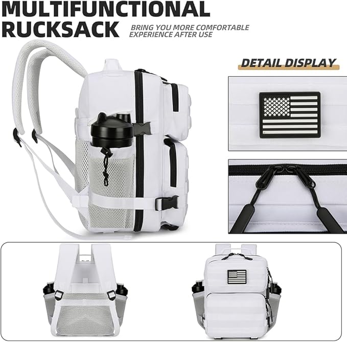 9L Mini Tactical Backpack for Men and Women, Tactical Backpack Small for Hiking, Small Tactical Bag(White)