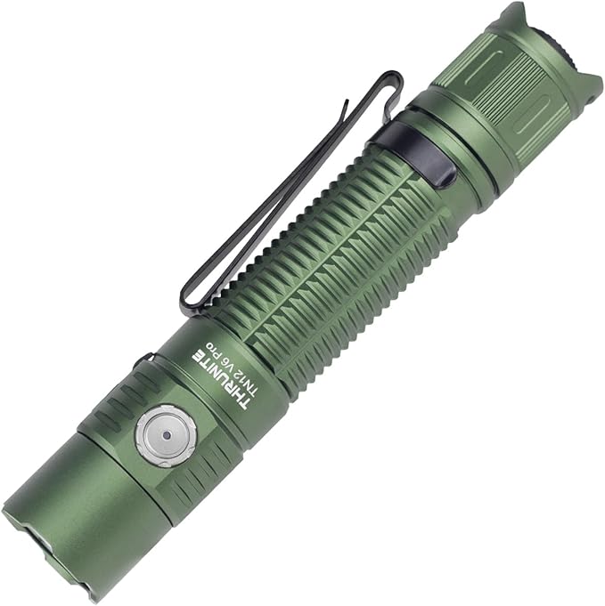 ThruNite TN12 V6 Pro Tactical LED Flashlight, High 1705 Lumens Dual Switch, USB-C Rechargeable Flashlight Compact for EDC, Law Enforcement, and Outdoor Use (Green)