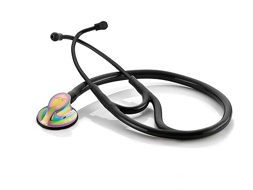 ADC Adscope 600 Platinum Series Cardiology Stethoscope with Tunable AFD Technology, 27 inch Length, Iridescent Tactical