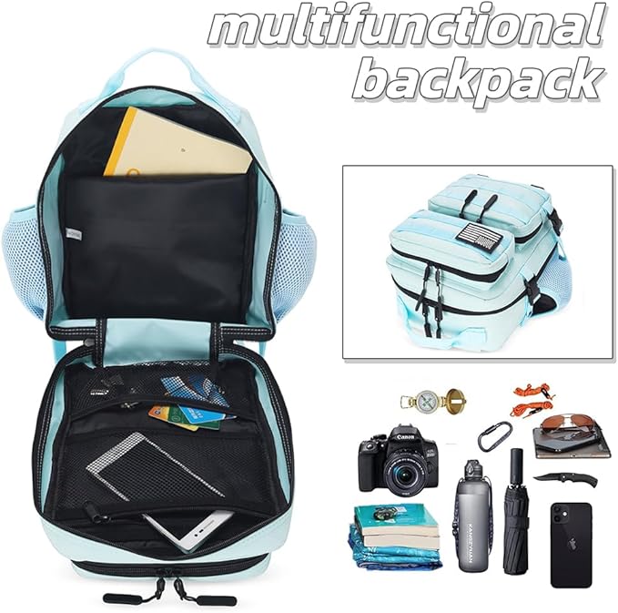 9L Mini Tactical Backpack for Men and Women, Tactical Backpack Small for Hiking, Small Tactical Bag(Light Blue)