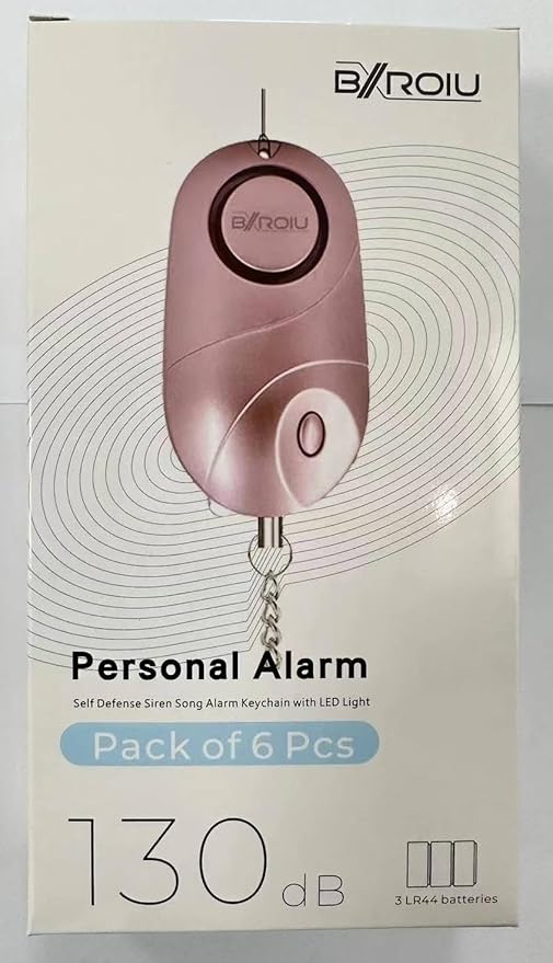 6Pack Personal Alarm Siren Emergency Self Defense Security with LED Lights Safety Alarm for Women Kids and Elders(Multicolored)