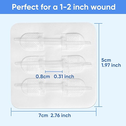 34 Pack Wound Closure Strips, Zip Stitches Wound Closure Kit 6PCS Repair Wounds Without Stitches, Sutures Butterfly Bandaids for Cut Care, Skin Closures, Outdoor Survival, Trauma Care