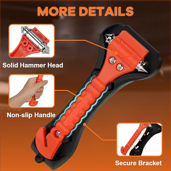 20 PCS Car Safety Hammer Emergency Escape Tool Auto Car Window Glass Hammer Breaker and Seat Belt Cutter Escape 2-in-1 for Family Rescue & Auto Emergency Escape Tools