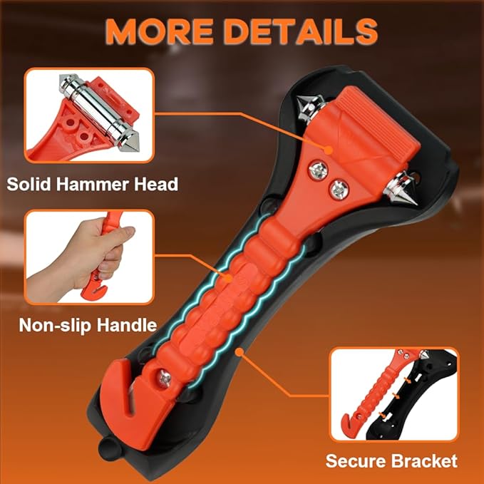 10 PCS Car Safety Hammer Emergency Escape Tool Auto Car Window Glass Hammer Breaker and Seat Belt Cutter Escape 2-in-1 for Family Rescue & Auto Emergency Escape Tools