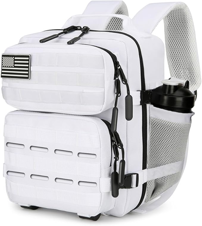 9L Mini Tactical Backpack 9L Assault Pack 9L Tactical Backpack Hiking Fitness Backpack(White)