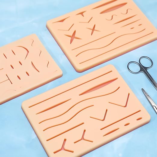 6 Pcs Suture Practice Pads Suture Pad Kit with Wounds Hard to Rip Tear or Break for Medical Vet Students Veterinarian Nurses Training Practice