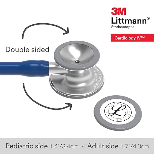 3M Littmann Cardiology IV Diagnostic Stethoscope, 6154, More Than 2X as Loud, Weighs Less, Stainless Steel Chestpiece, 27" Navy Blue Tube