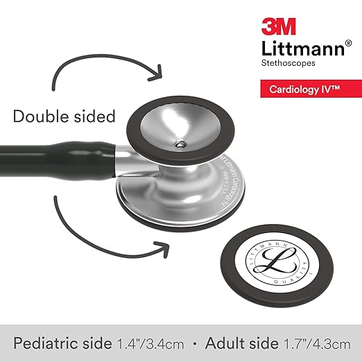 3M Littmann Cardiology IV Diagnostic Stethoscope, 6152, More Than 2X as Loud, Weighs Less, Stainless Steel Chestpiece, 27" Black Tube
