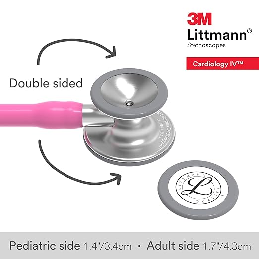 3M Littmann Cardiology IV Diagnostic Stethoscope, 6159, More Than 2X as Loud, Weighs Less, Stainless Steel Chestpiece, 27" Rose Pink Tube