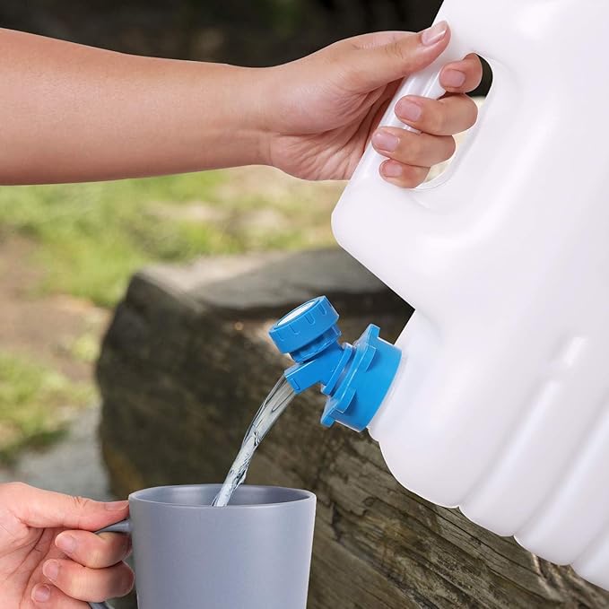 5 Gallon/18.5L Water Container with Spigot, Portable BPA Free Water Jug, Multifunction Water Tank for Camping Outdoor Hiking Picnic Supplies, Emergency Stroage, 4 Pack