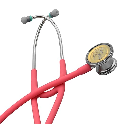 Virtuoso Dual Head Cardiology Stethoscope, Professional Quality, Long Tube, KS-751 Pink