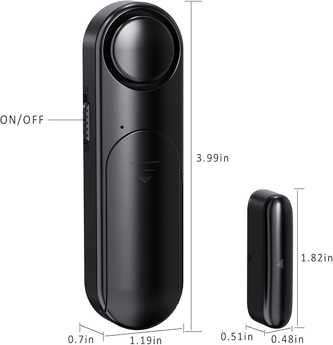 Window and Door Alarm When Opened (5 Pack) for Kids Safety/Home Security, Wireless Sliding Door Opening Sensor Alarms for Dementia, 120dB Burglar Alert, Ideal for Business, Garage, Apartment, Black