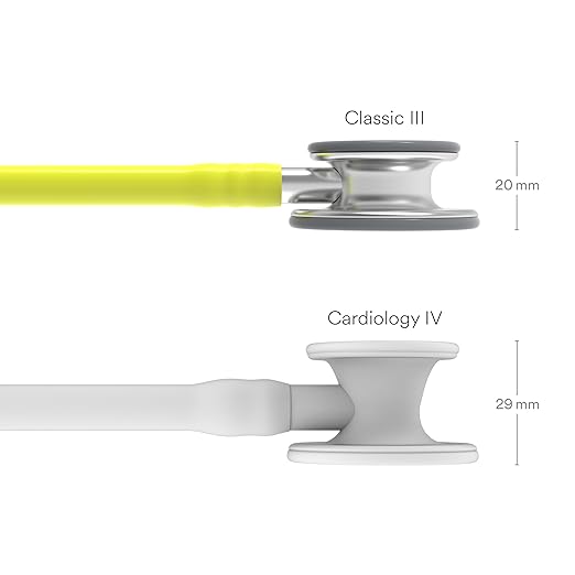 3M Littmann Classic III Monitoring Stethoscope, 5839, More Than 2X as Loud, Weighs Less, Stainless Steel Chestpiece, 27" Lemon-Lime Tube