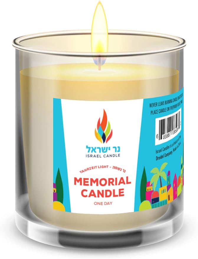 24 Hour Candles, 1 Day Glass Yahrzeit Memorial Candles (24 Pack) | Burns for Approximately 26 Hours, Good for Yizkor and Yahrzeit, 1 Day Candle in Glass Tumbler